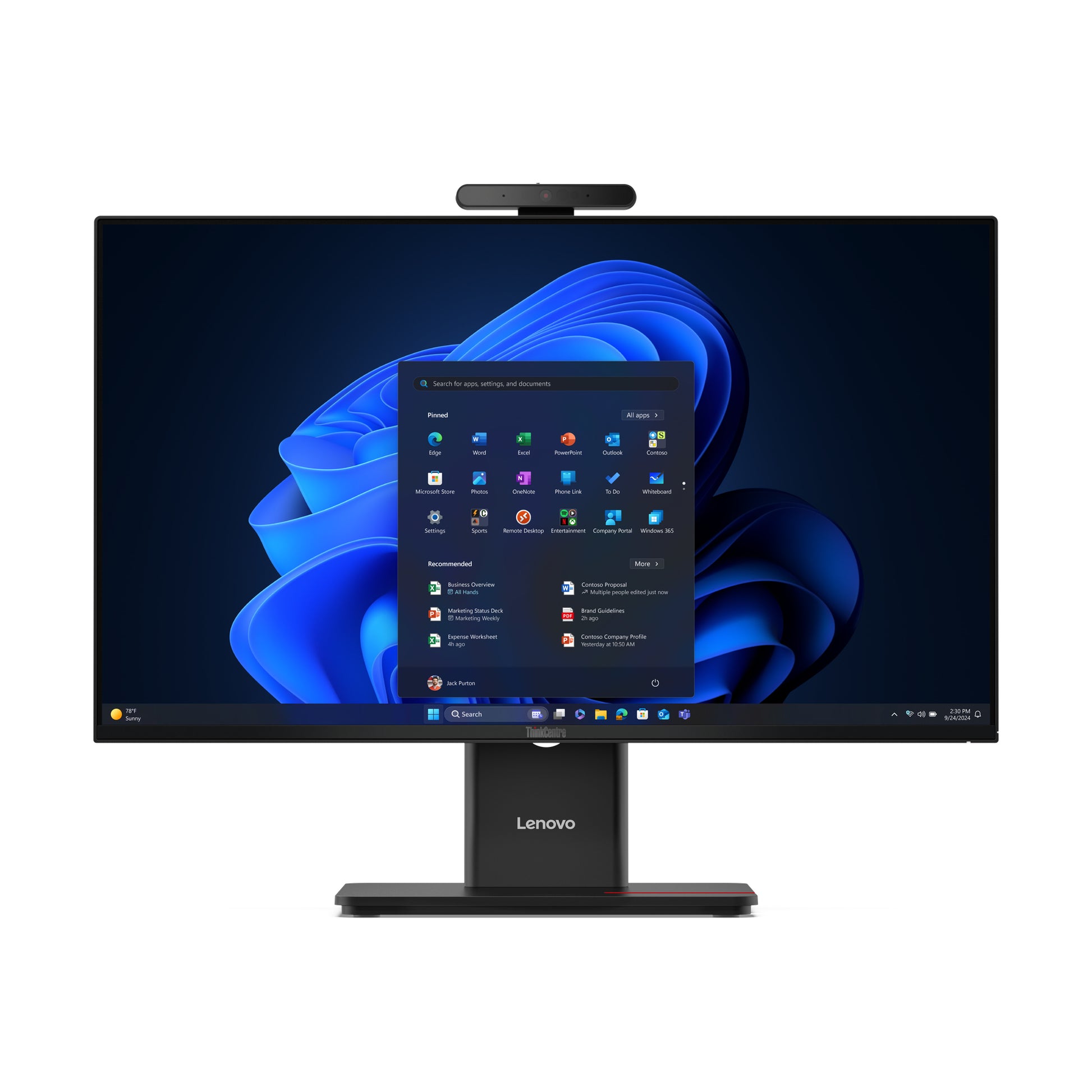 Lenovo All-in-One – 23,8" Full HD, Intel Core Ultra 5 235T, 16 GB RAM, 512 GB SSD, Windows 11 Pro