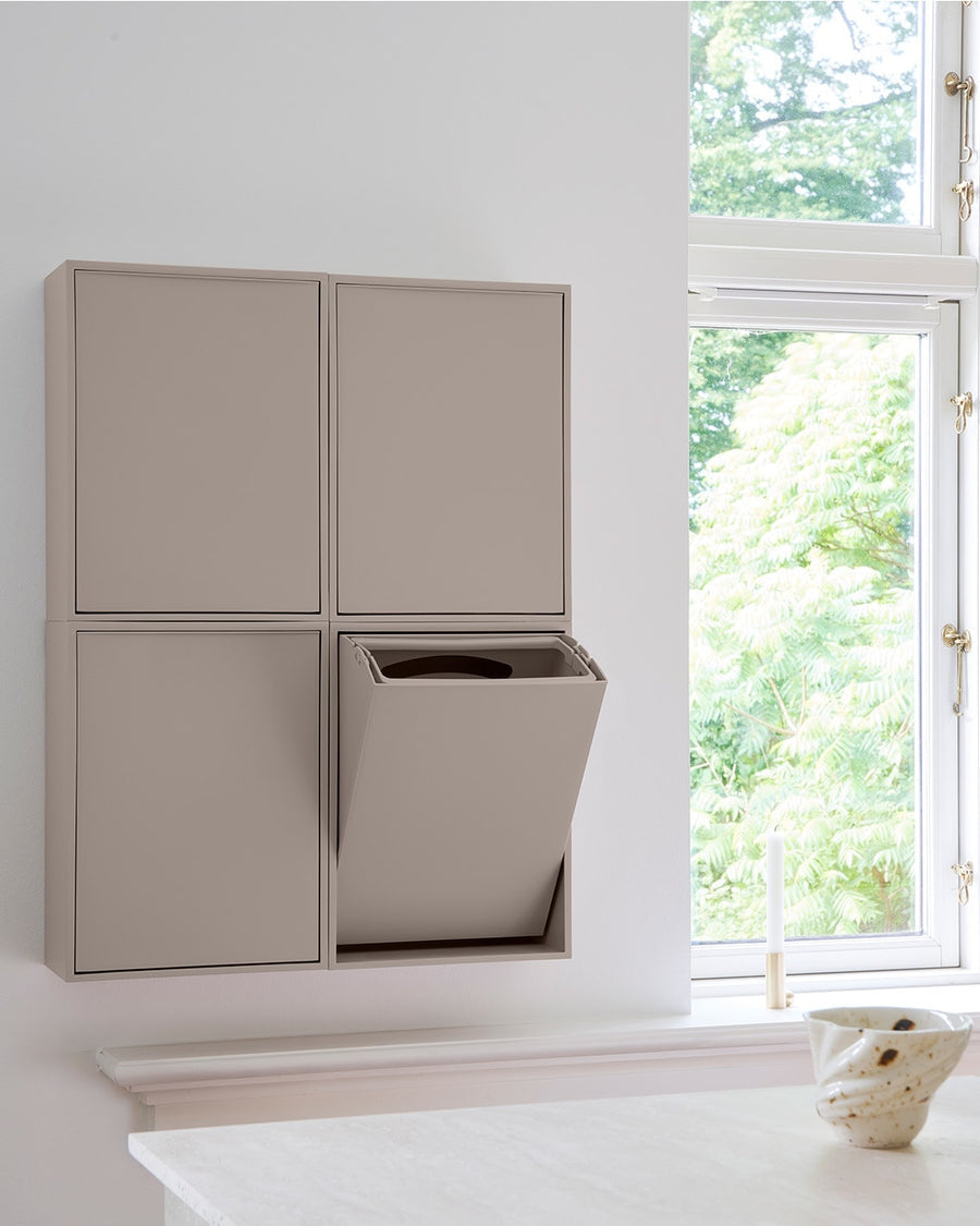 ReCollector Recyclingbox – 12 l – Recycling-Kunststoff, rechteckig – Silbergrau