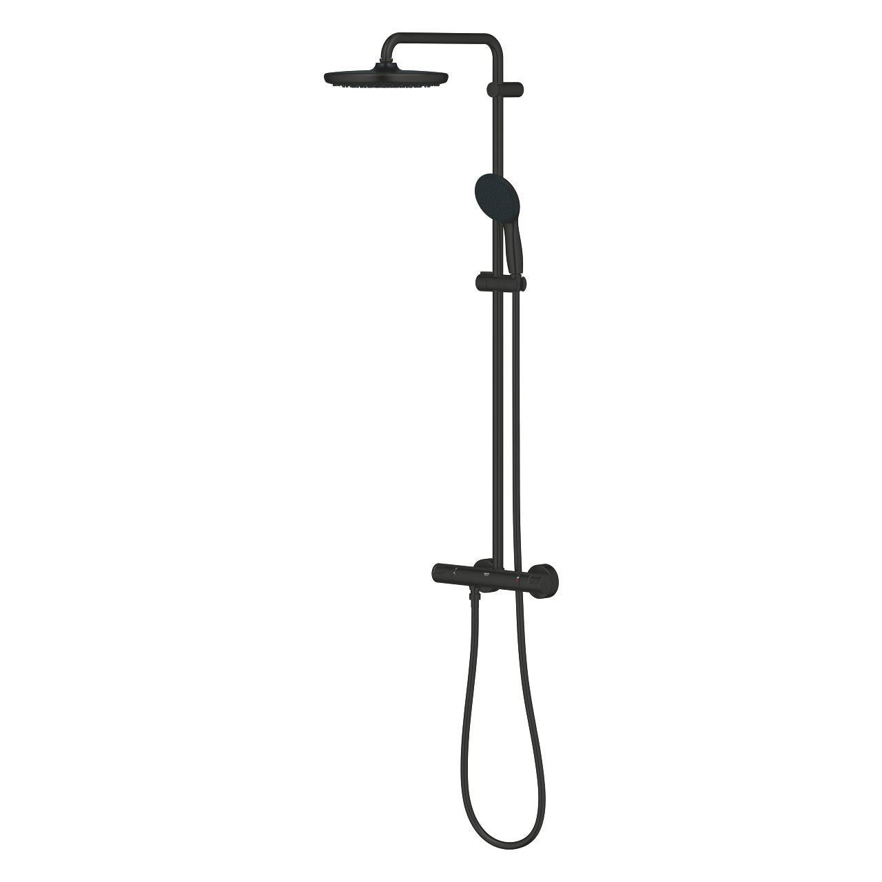 GROHE Duschsystem Vitalio Start 250 – 112,4 cm, Kunststoff, Thermostat, Schwarz