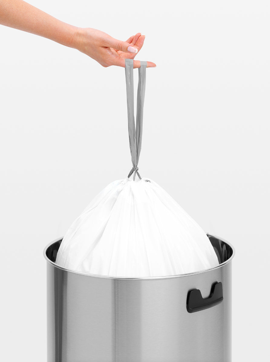Brabantia Push-Abfalleimer Touch Bin 107962 – 60 l – Edelstahl, rund – Silber matt