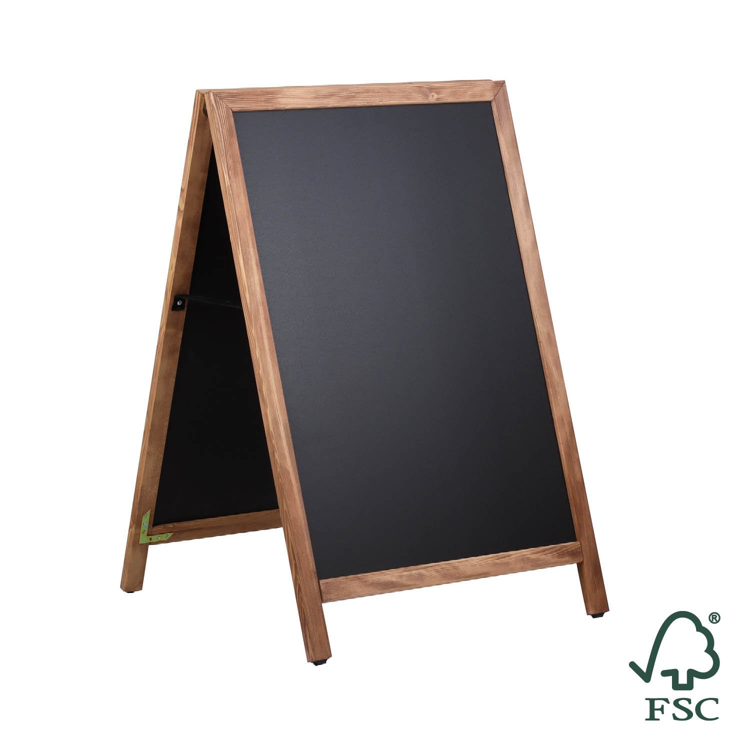 Europel Kundenstopper DELUXE – 660 × 1'040 mm – Kiefernholzrahmen, schwarz – doppelseitig, für Kreidemarker