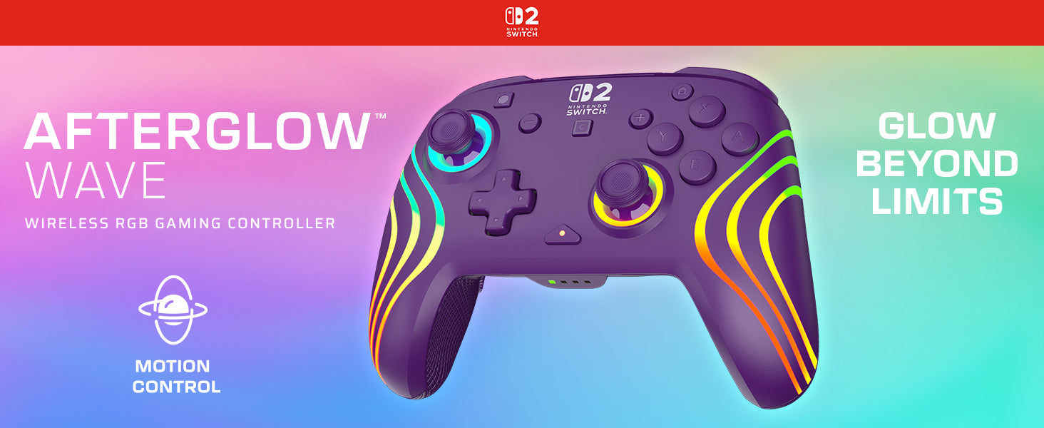 Turtle Beach Afterglow Wave – Gamepad – Bluetooth/USB, RGB, 20 h – für Nintendo Switch, Violett