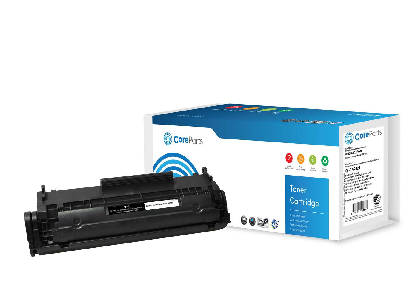 CoreParts 0263B002 Schwarzer Toner – Kompatibel – 2'000 Seiten – für Canon I-Sensys Fax L-100/L-120/FX-10