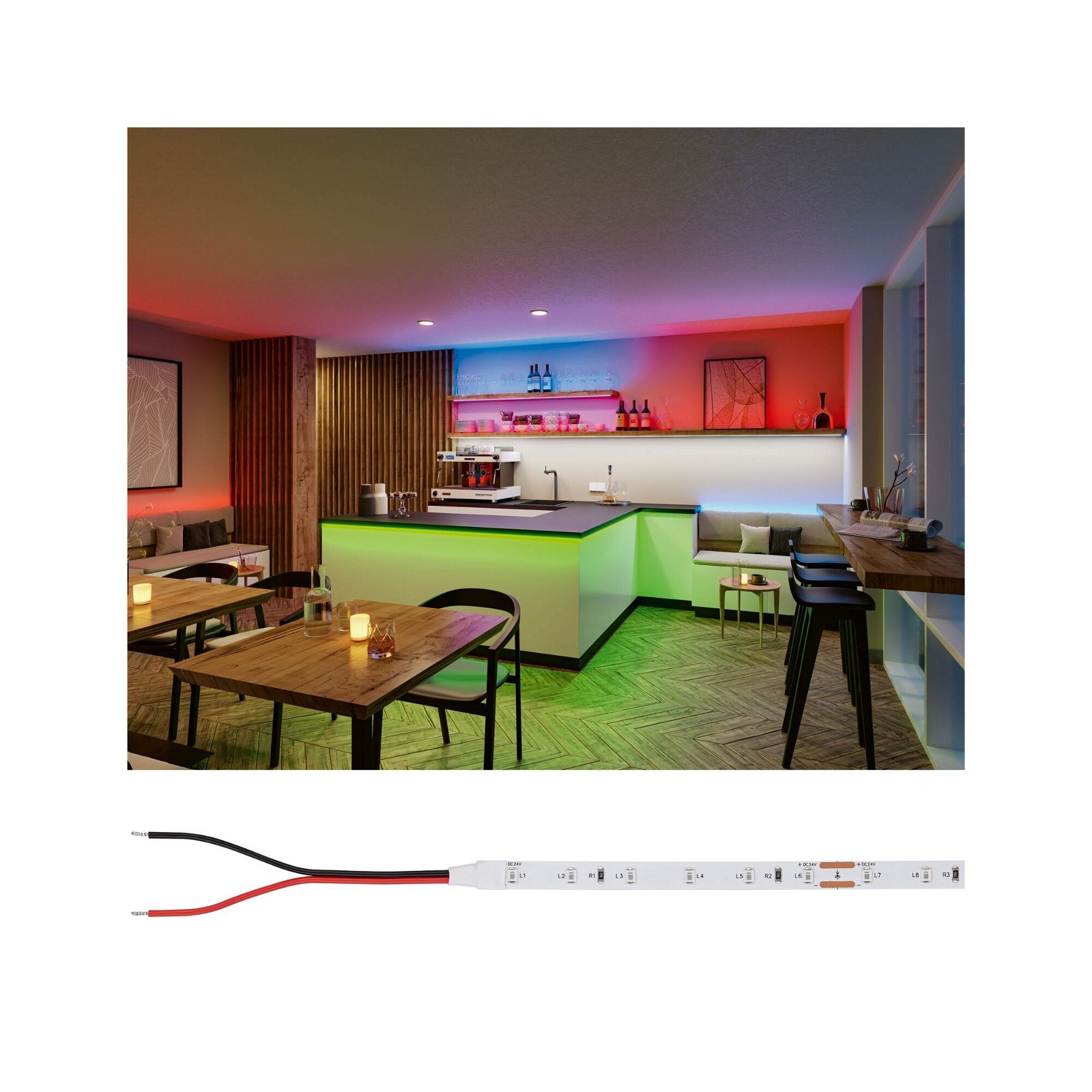 Paulmann LED-Strip – 5 m, 300 lm, 20 W, blau, dimmbar, weiss