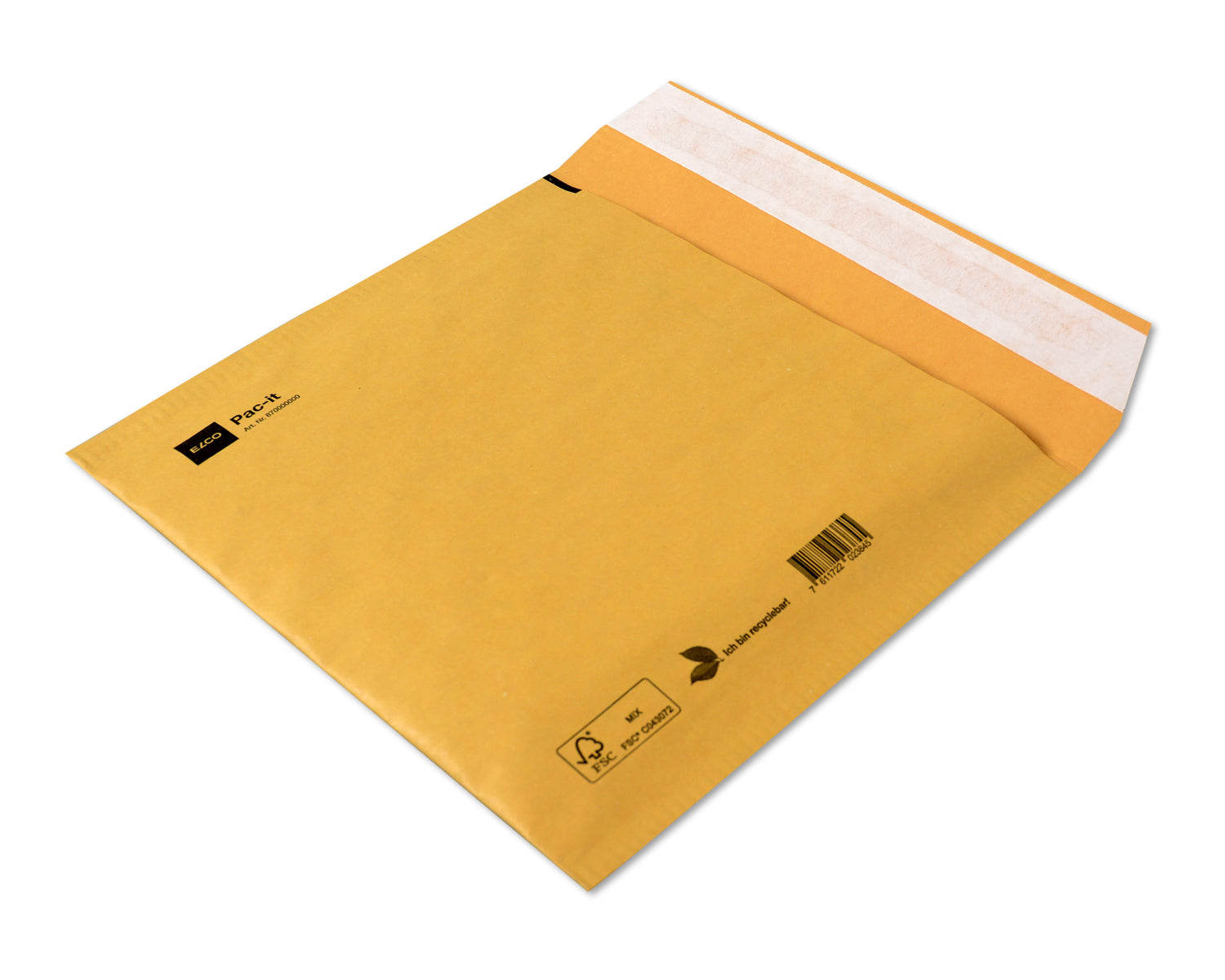 Elco Papierpolstertasche – 200 × 175 mm, braun, FSC-zertifiziert, selbstklebend – 100 Stück