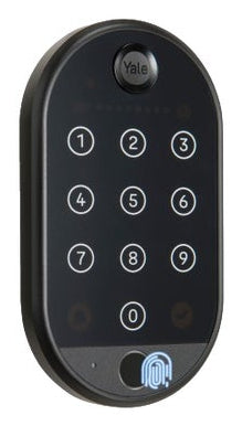 Yale Smart Keypad 2 Zugangskontrollleser – Fingerabdruck, Tastenfeld, BT, IP55, Batteriebetrieb, Wandmontage, Schwarz