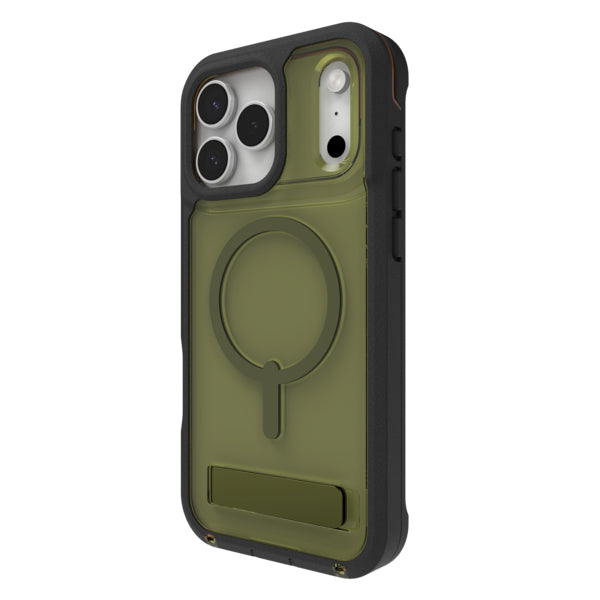 ZAGG Rainier Snap Backcover – für Apple iPhone 17 Pro Max, mit Ständer, Graphen, Grün, bis 7 m Sturzsicher