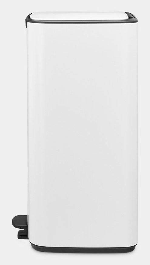 Brabantia Papierkorb – 30 l – mit Deckel, Stahl, Weiss – B × H 288 × 647 mm