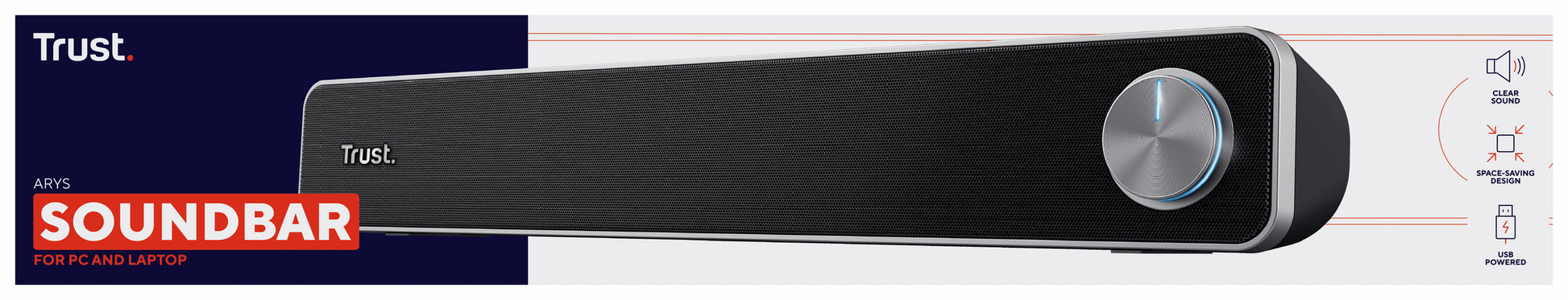 Trust Arys – Soundbar – 2.0, 6 W, Schwarz