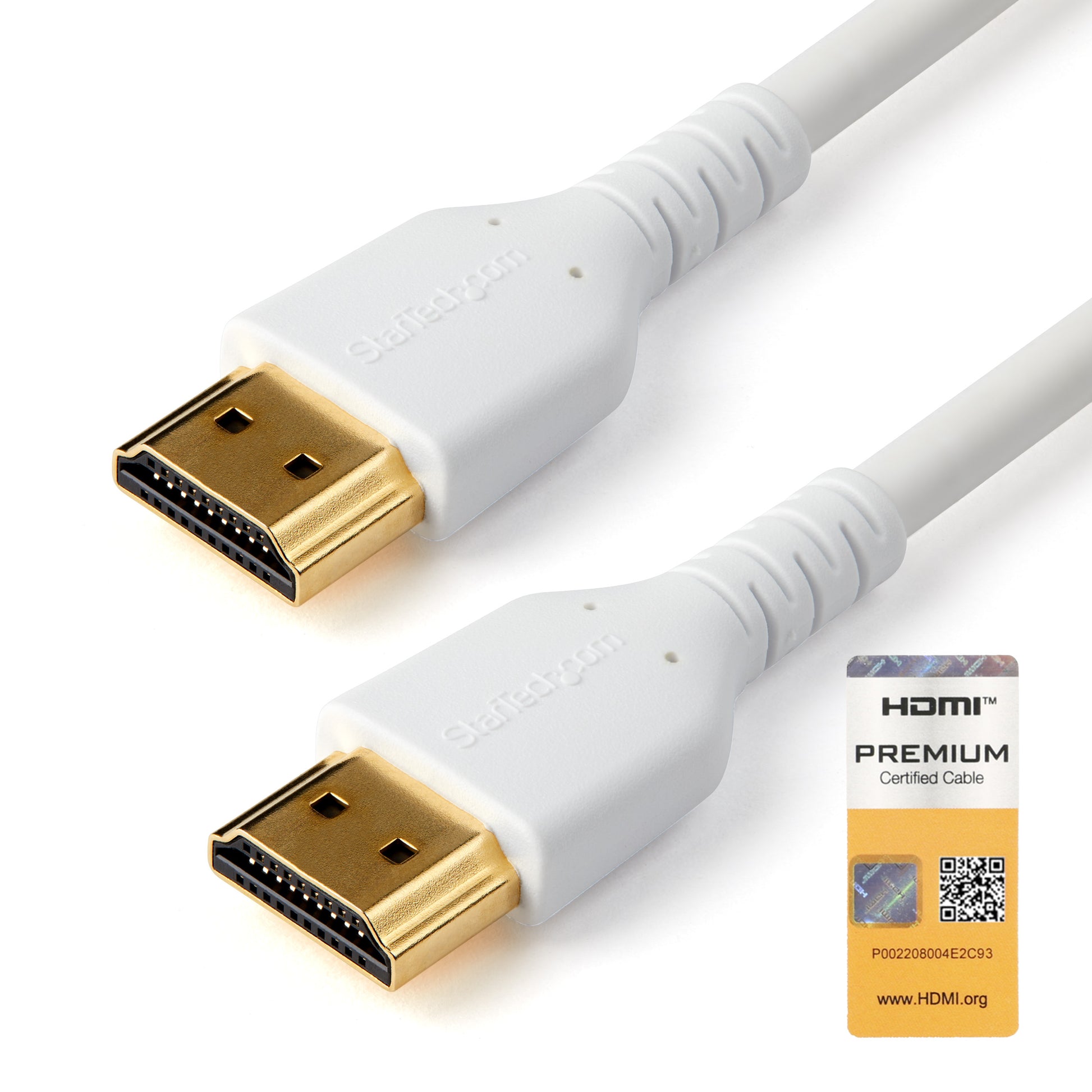 StarTech.com HDMI Kabel HDMI 2.0 4K 60 Hz – 1 m – HDR, ARC – Weiss – für UHD Monitore, TVs, Displays