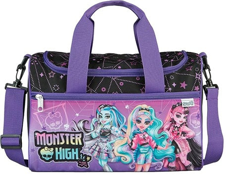 Scooli Sporttasche Monster – 8 l, Polyester, Violett, 33 × 22 × 16 cm
