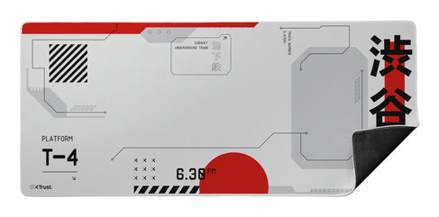 Trust GXT759 Gaming-Mauspad XXL 900×400 mm – Weiss, gestickte Kanten, Anti-Rutsch-Basis