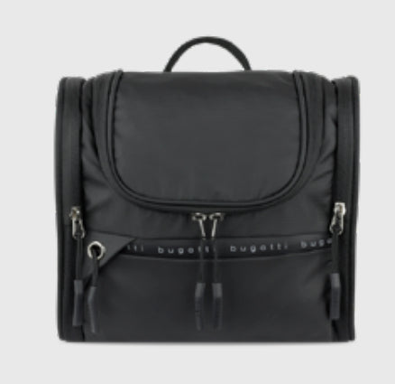 Bugatti cases Bugatti – BLANC DeLight Kulturtasche – mit Reissverschluss – 24,5×22,5×12 cm – Schwarz, Nylon – 1 Stk.