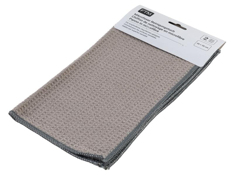 FTM Mikrofasertuch – Grau – 30 × 30 cm – 2er-Set