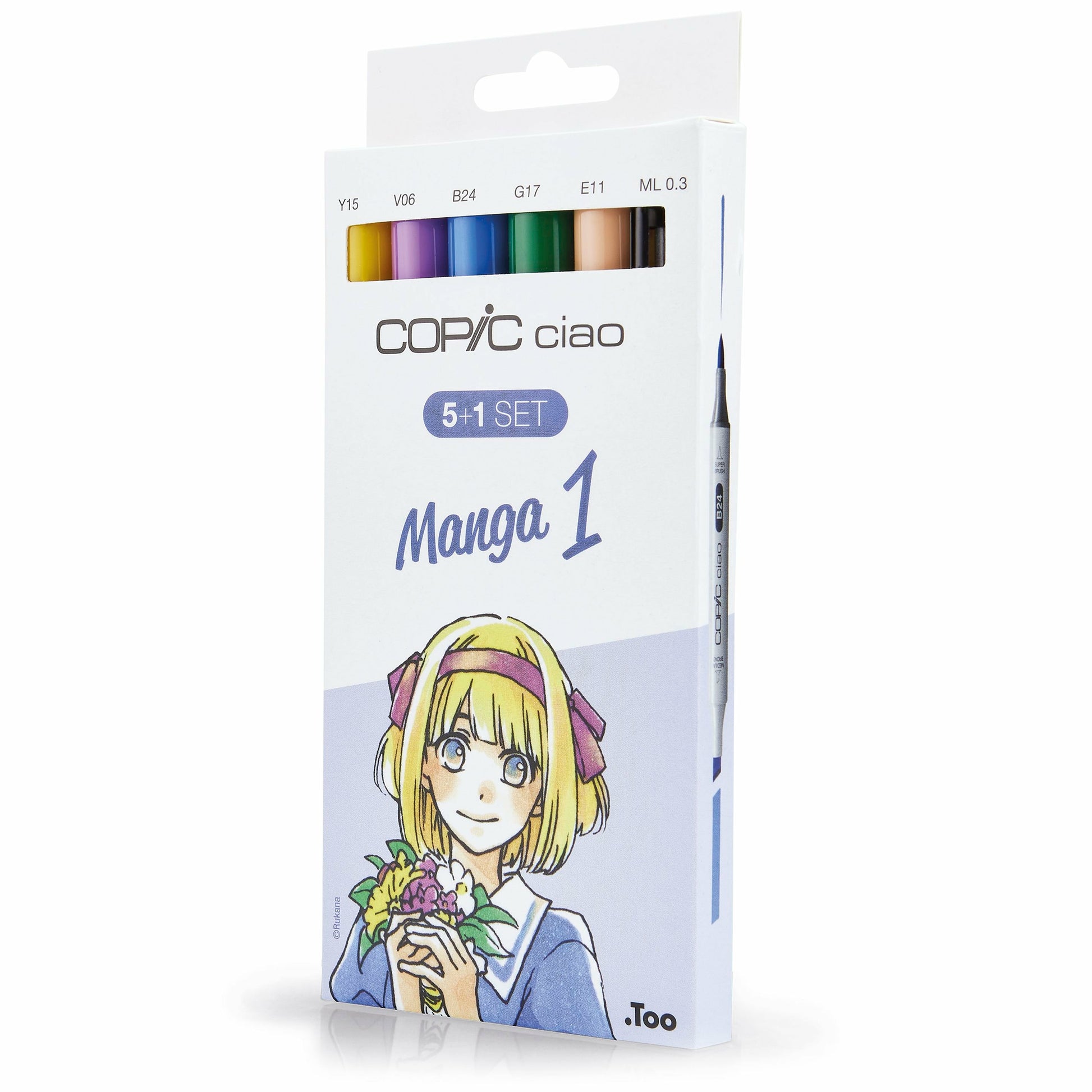 Copic Ciao Brush Pen – Doppelspitze, Kombi, alkoholbasiert, 6 Farben, Manga 1