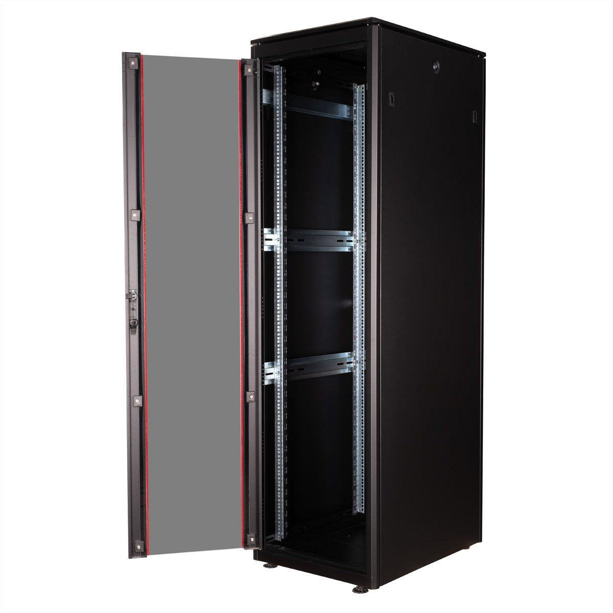 ROLINE Pro – 19" Netzwerkschrank 42U, IP20, abschliessbar, 600 × 800 × 2053 mm, schwarz, Stahl