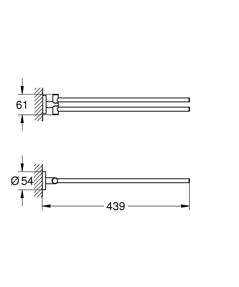 GROHE Start Doppelter Handtuchhalter – Bohren – Chrom – Metall