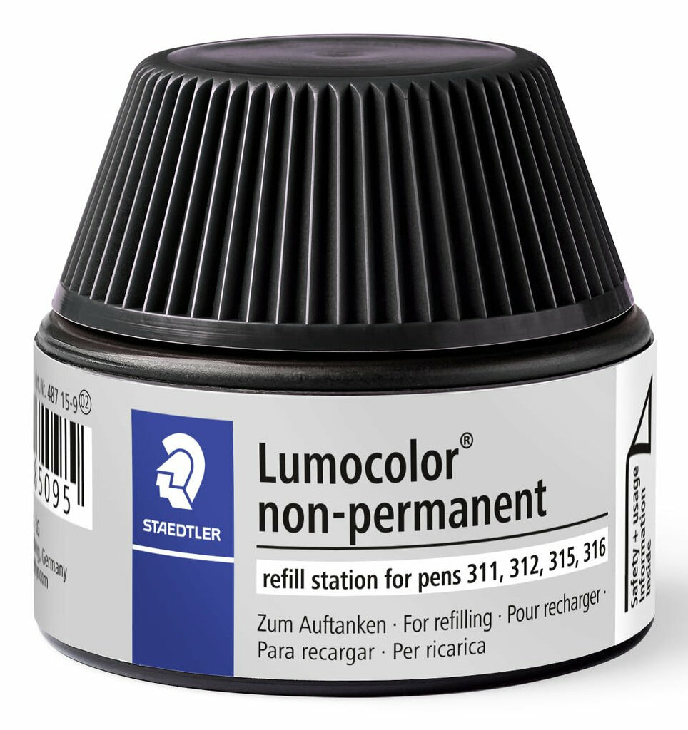 Staedtler Nachfülltinte – Schwarz – für Lumocolor Non-Permanent 311, 312, 315 usw. – 15 ml