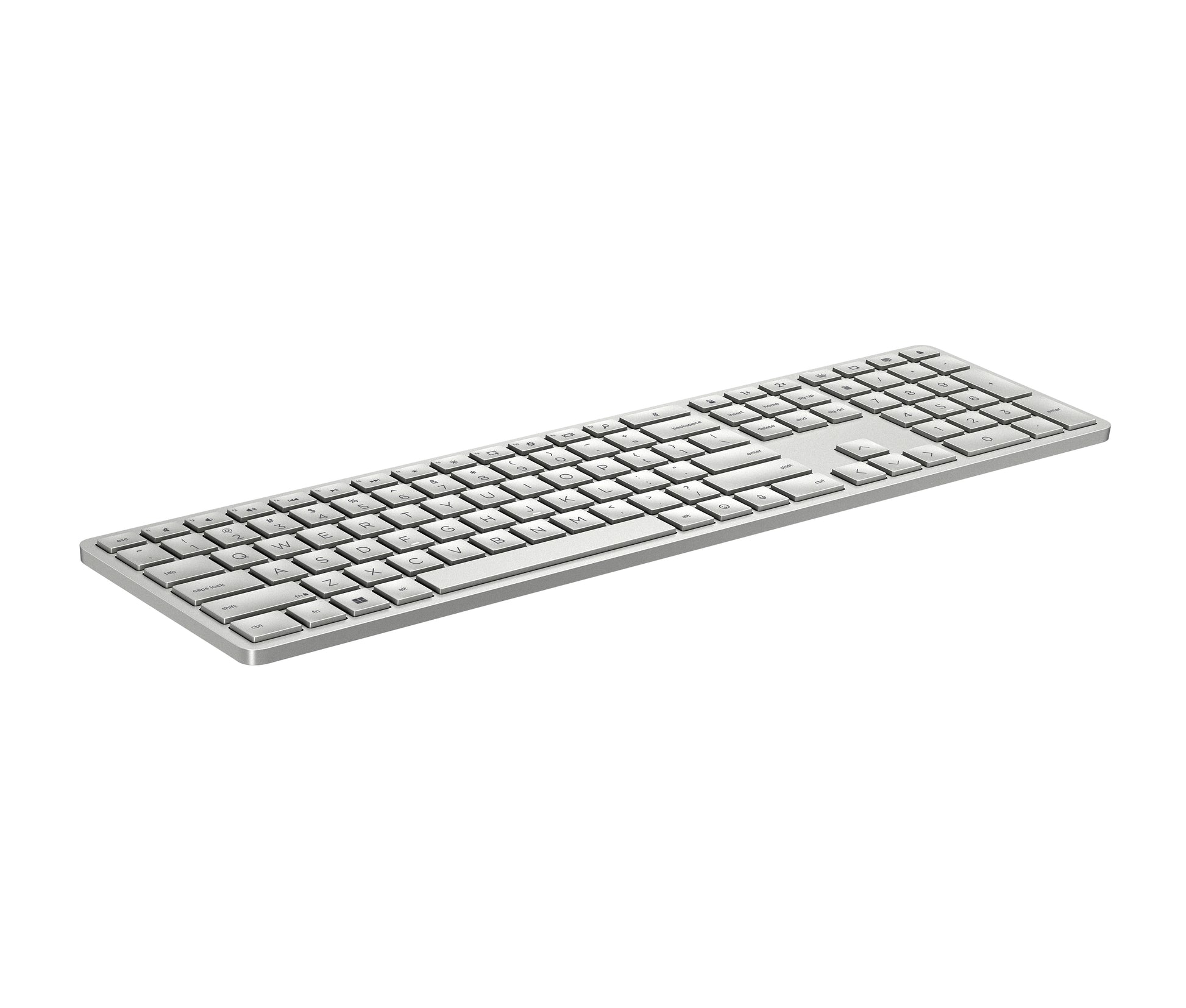 HP 970 Programmierbare Tastatur – Bluetooth – Multi-Device, USB-C Ladeport – Silber – für PCs mit USB-A