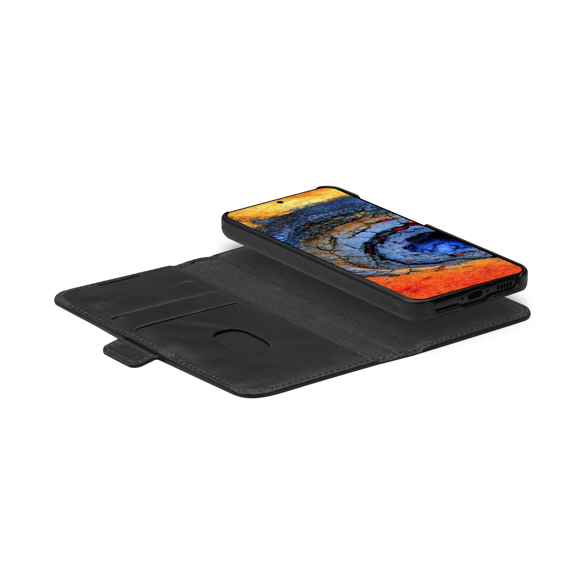 dbramante1928 Lynge Wallethülle – für Samsung Galaxy A56 5G, 3 Kartenfächer, Leder, Schwarz