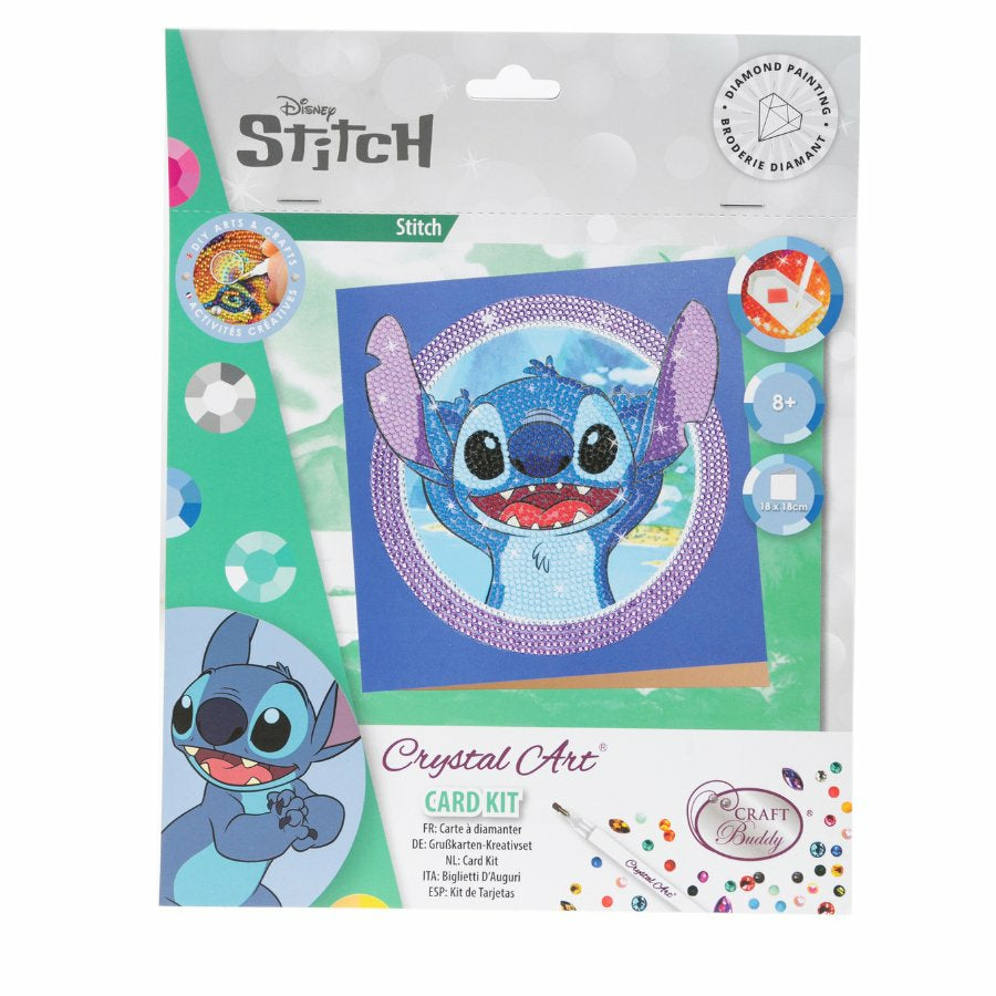 CRAFT Buddy Crystal Art Card – Diamond Painting Set – Stitch (Disney) – 18 × 18 cm – ab 8 Jahren
