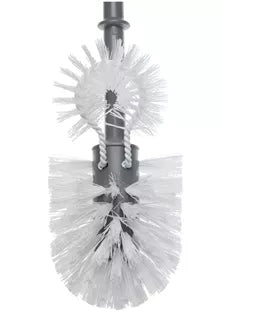 Diaqua WC-Bürstenset – Kunststoff, Grau, mit Randreiniger, H 41 cm
