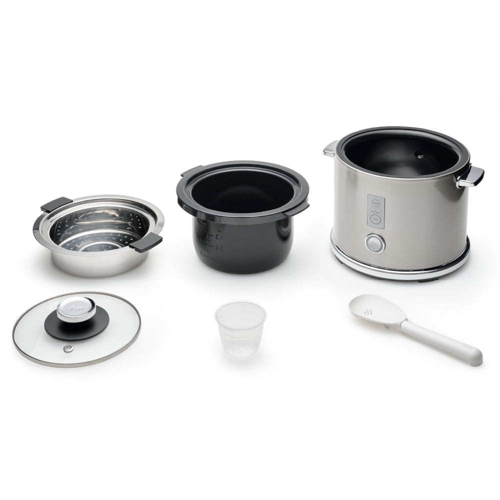 Solis Reiskocher Typ 8162 – 1,2 l, 650 W – Warmhaltefunktion – Grau/Edelstahl
