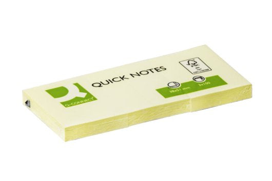 Q-Connect Haftnotizen – 51×38 mm – gelb, 12×100 Blatt
