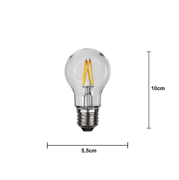 Star Trading LED-Leuchtmittel E27 A-Form – 270 lm, 2,4 W, Warmweiss 2700 K – IP44 – 10 Stk. – Silber