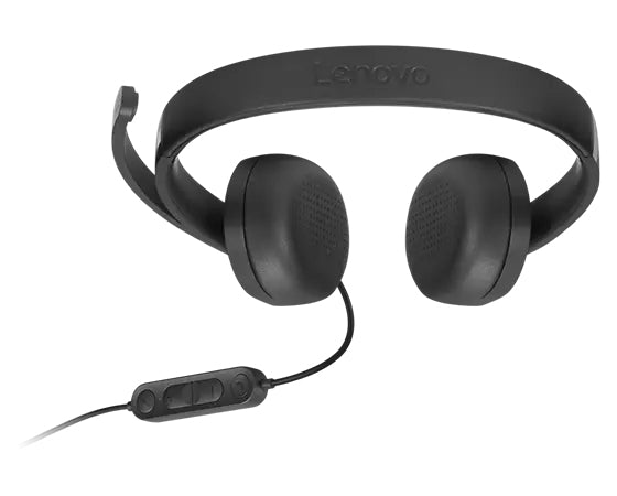 Lenovo Office-Headset – Over-Ear, Stereo, Kabel (USB-A), Schwarz