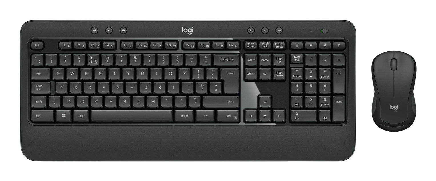 Logitech MK540 Advanced – Tastatur- und Maus-Set – 2,4 GHz USB-A (Unifying-Empfänger) – QWERTY (Nordisch) – Schwarz