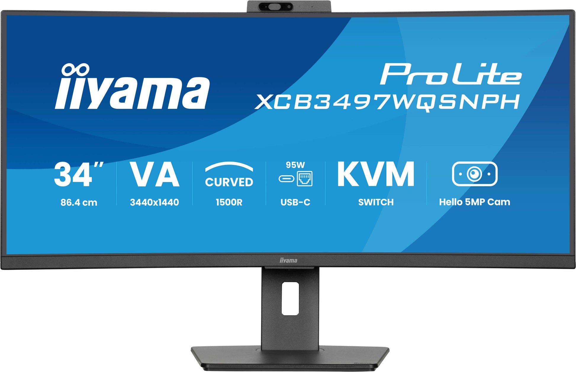 iiyama ProLite XCB3497WQSNPH-B1 – Monitor, 34", 3440 × 1440, VA, 350 cd/m²