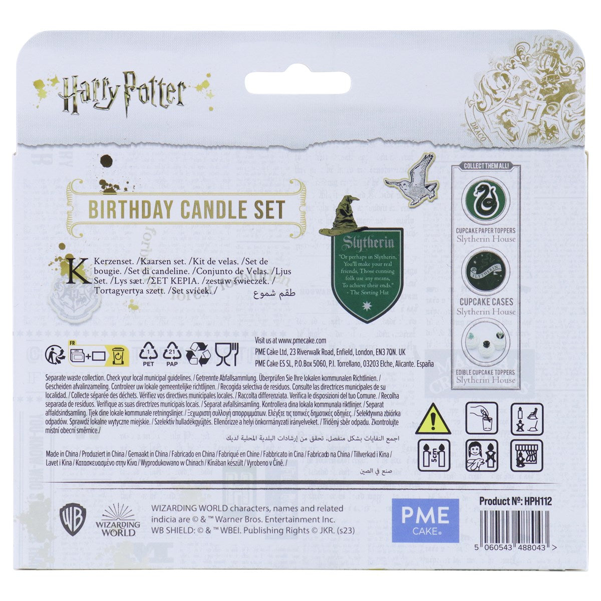 PME Geburtstagskerzen Harry Potter Slytherin – Grün/Weiss – 7 cm – Kunststoff – 7 Stk