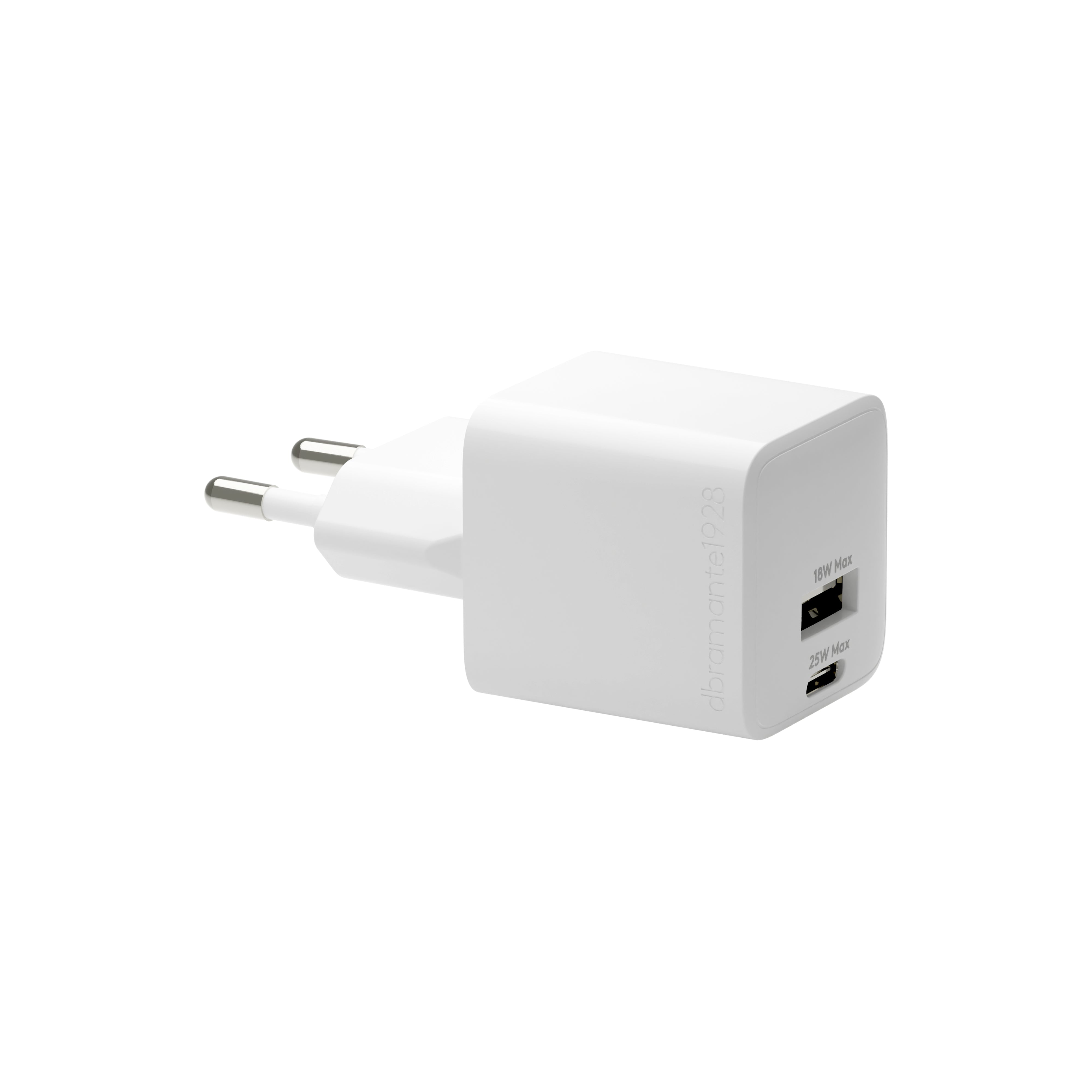 dbramante1928 USB-Wandladegerät 25 W – USB-C×1, USB-A×1 – PD – Weiss