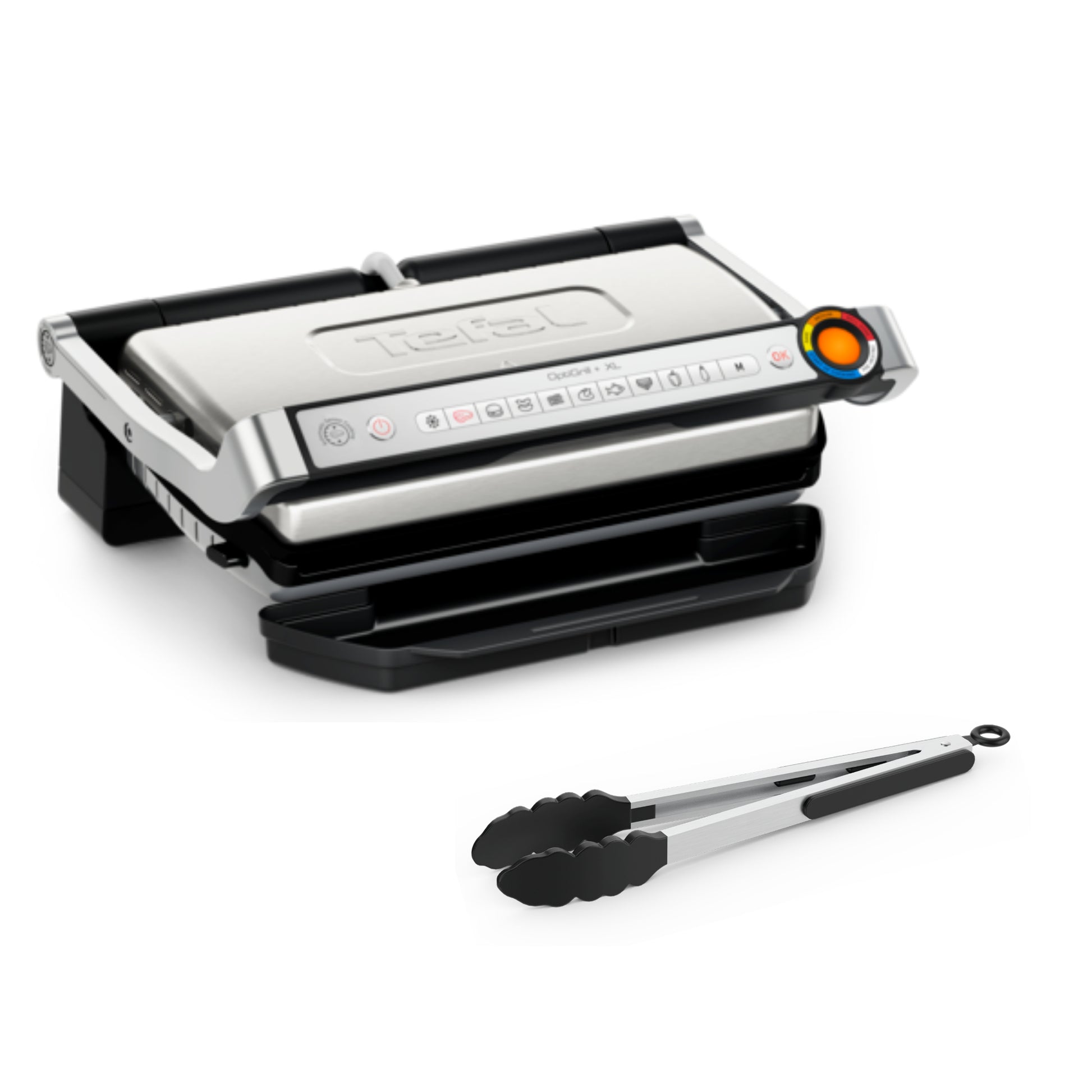 Tefal Kontaktgrill Optigrill+ XL GC728DCH – 800 cm², 2000 W, 8 Personen – schwarz/edelstahl
