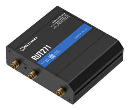 Teltonika RUT271 – 5G RedCap Router – Wi‑Fi 4, 2× 10/100 RJ‑45, PoE, DIN-Schienen-/Wandmontage
