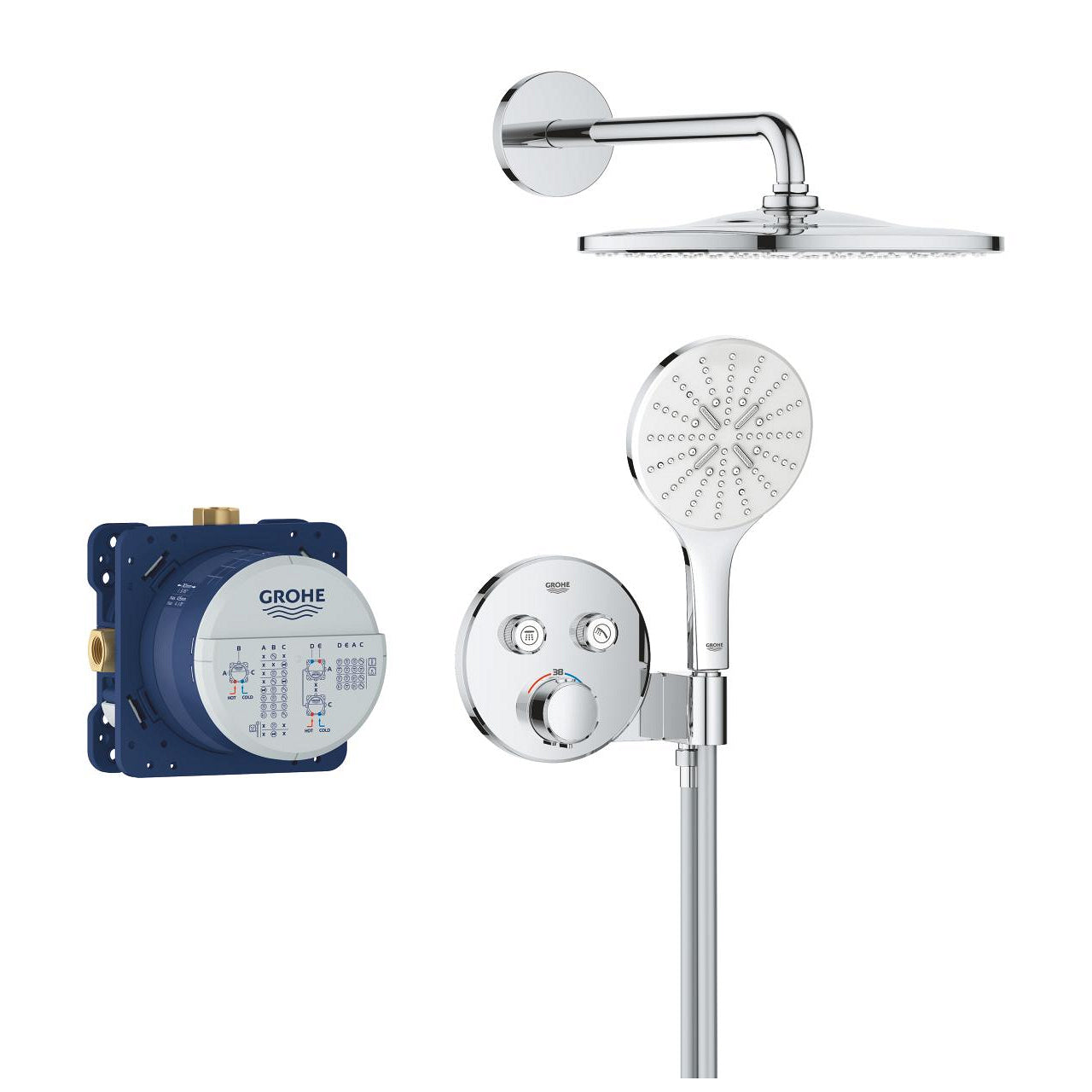 GROHE Badebatterie Smart Control (Unterputz) – Unterputzmischer, Kunststoff, Chrom