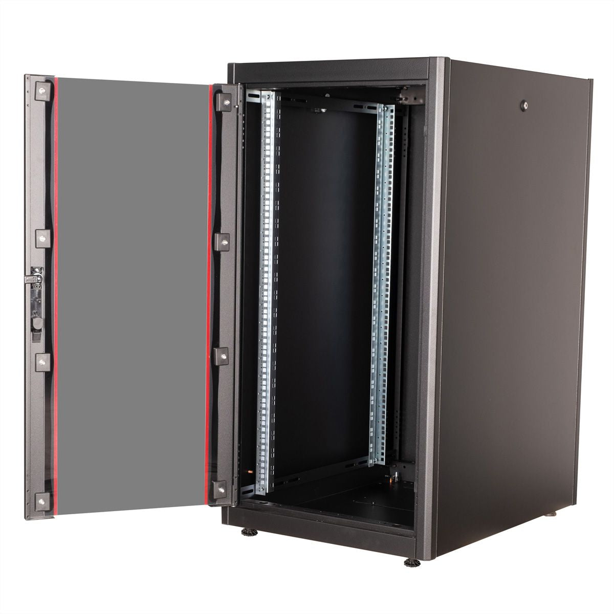 ROLINE Basic – 19" Netzwerkschrank 22U, IP20, abschliessbar, 600 × 800 × 1125 mm, schwarz, Stahl