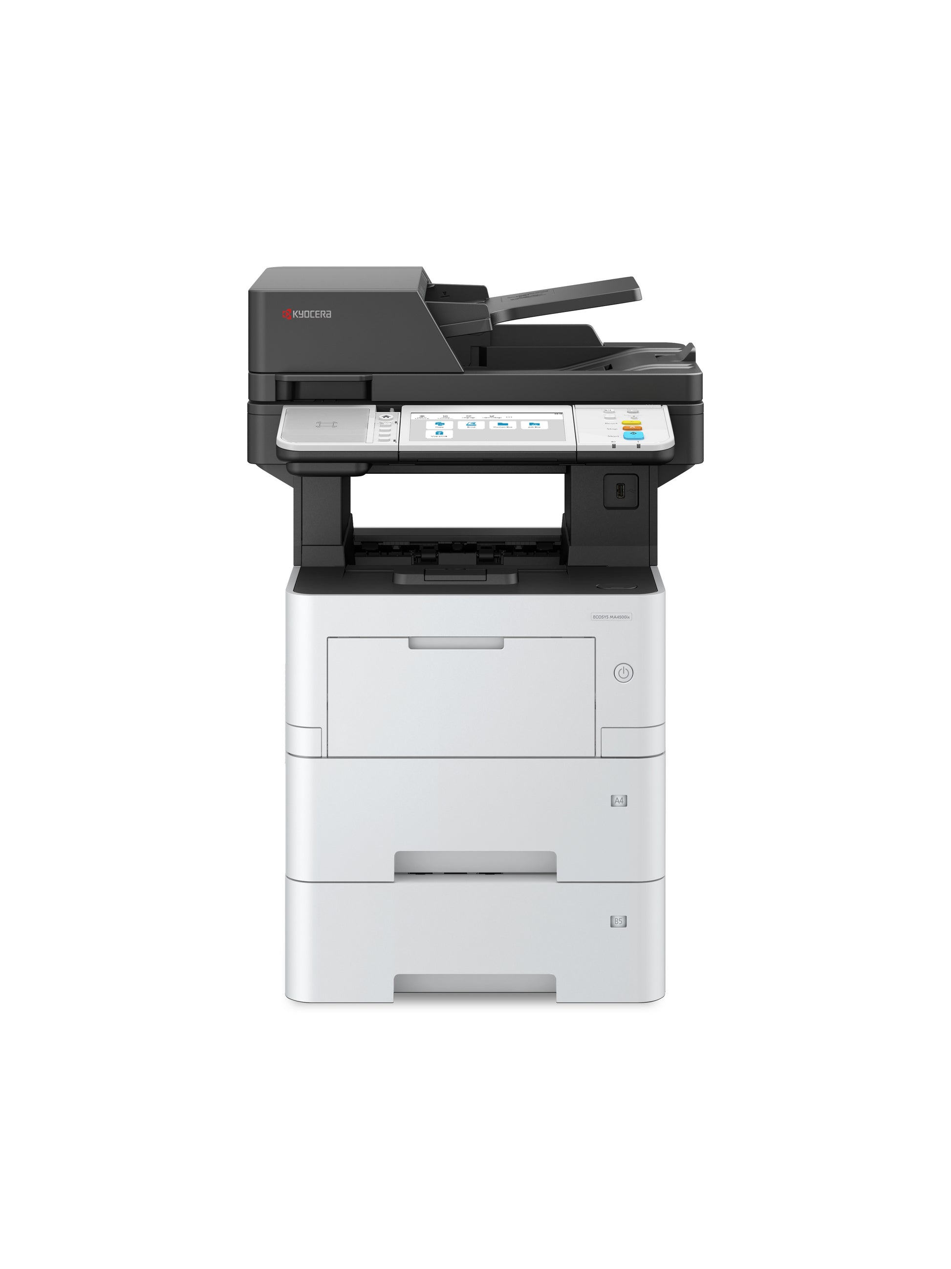 Kyocera ECOSYS MA4500ix – S/W Laser-MFP A4, 3-in-1 – USB/LAN – Duplex, Duplex-ADF, 75 Blatt ADF – 45 ppm S/W