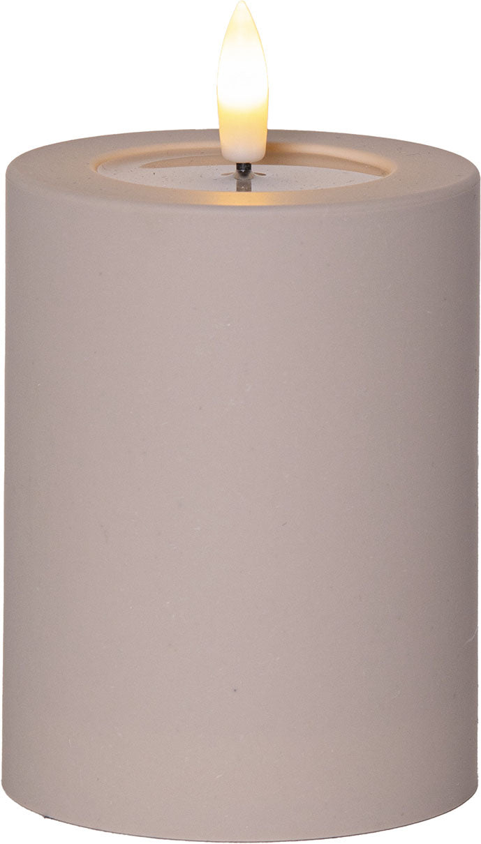 Star Trading LED-Teelicht – Ø 7,5 × 12,5 cm, 0,01 W, warmweiss, batteriebetrieben (AA), flackernd, beige