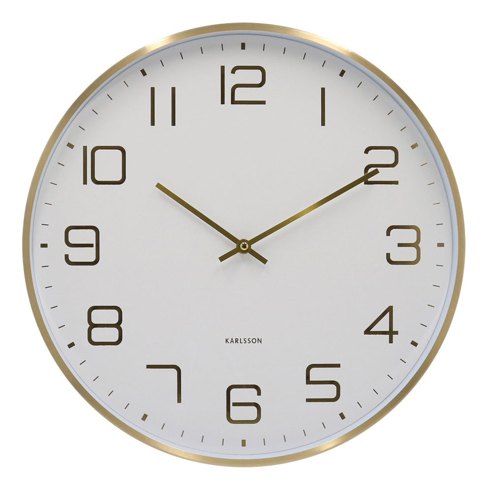 Karlsson Wanduhr Elegance Glow – Ø 40 cm, weiss, Aluminium