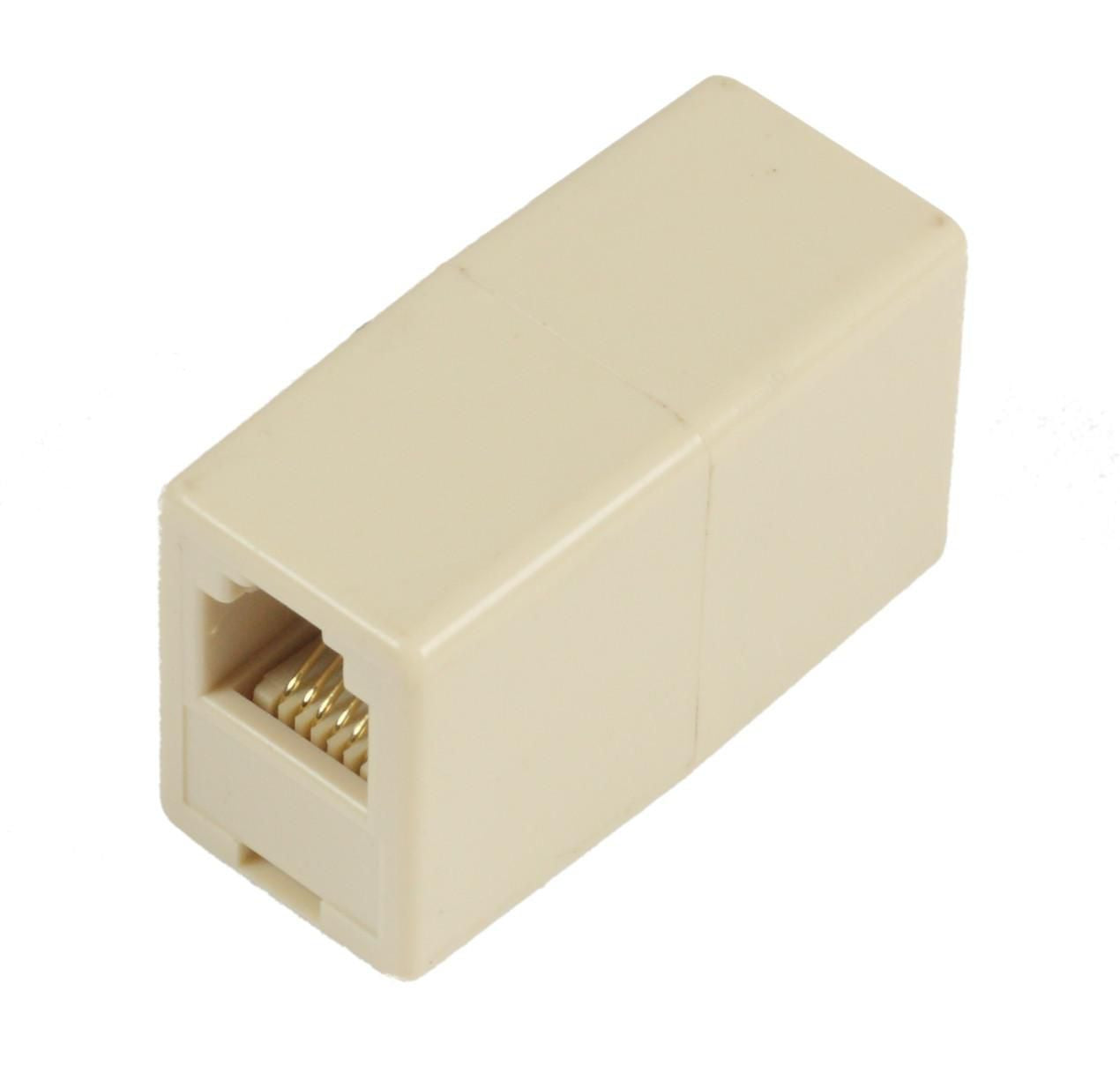 Microconnect Modularadapter RJ-11 zu RJ-11 – 6P/6C, UTP, Weiblich/Weiblich, Weiss
