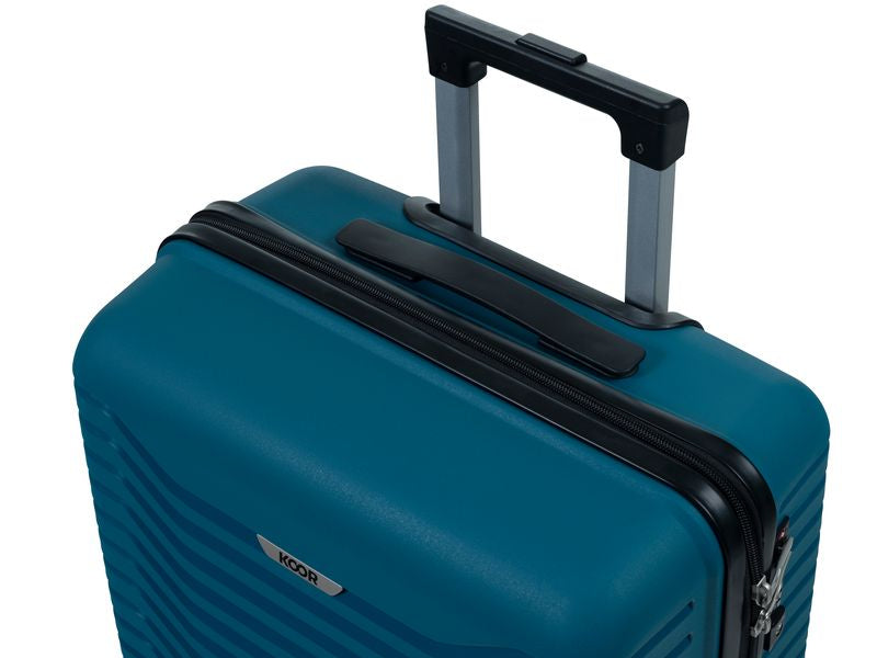 KOOR Trolley – 63 l, Hartschale, 4 Rollen, mit TSA, Petrol, 40 × 66 × 26 cm