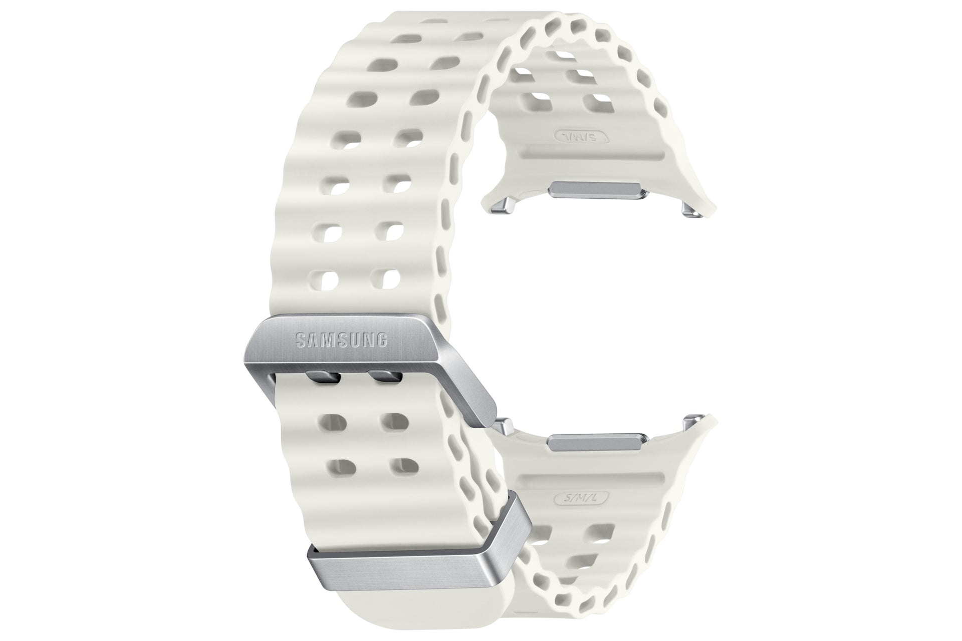 Samsung Marine Band ET-SNL70 – Armband – für Galaxy Watch Ultra, Weiss, Nitrilkautschuk, Titan-Schnalle