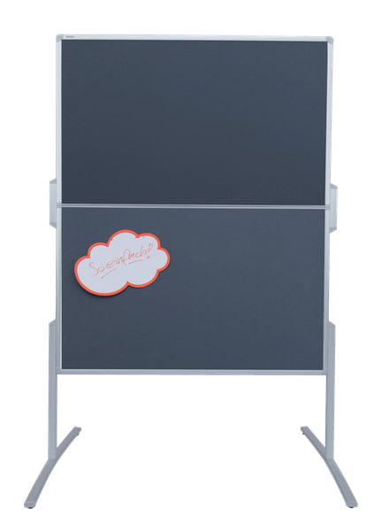 Franken Pinnwand – Filz, Alurahmen – 60 × 190 cm, Grau