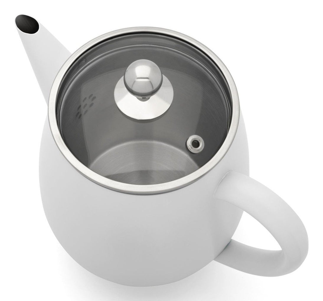 Bredemeijer Teekanne Duet Eva – 1,1 l, 23,0 × 14,5 × 19,5 cm, Edelstahl, mit Teefilter (Edelstahl)