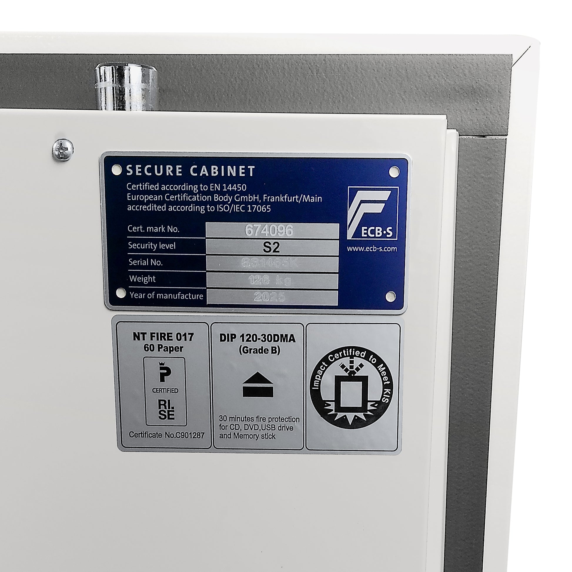 Phoenix Safe Co. Phoenix Sicherheitsschrank Fortress Pro SS1465K – Schlüsselschloss – 97 l – Feuerschutz 60 min – Weiss