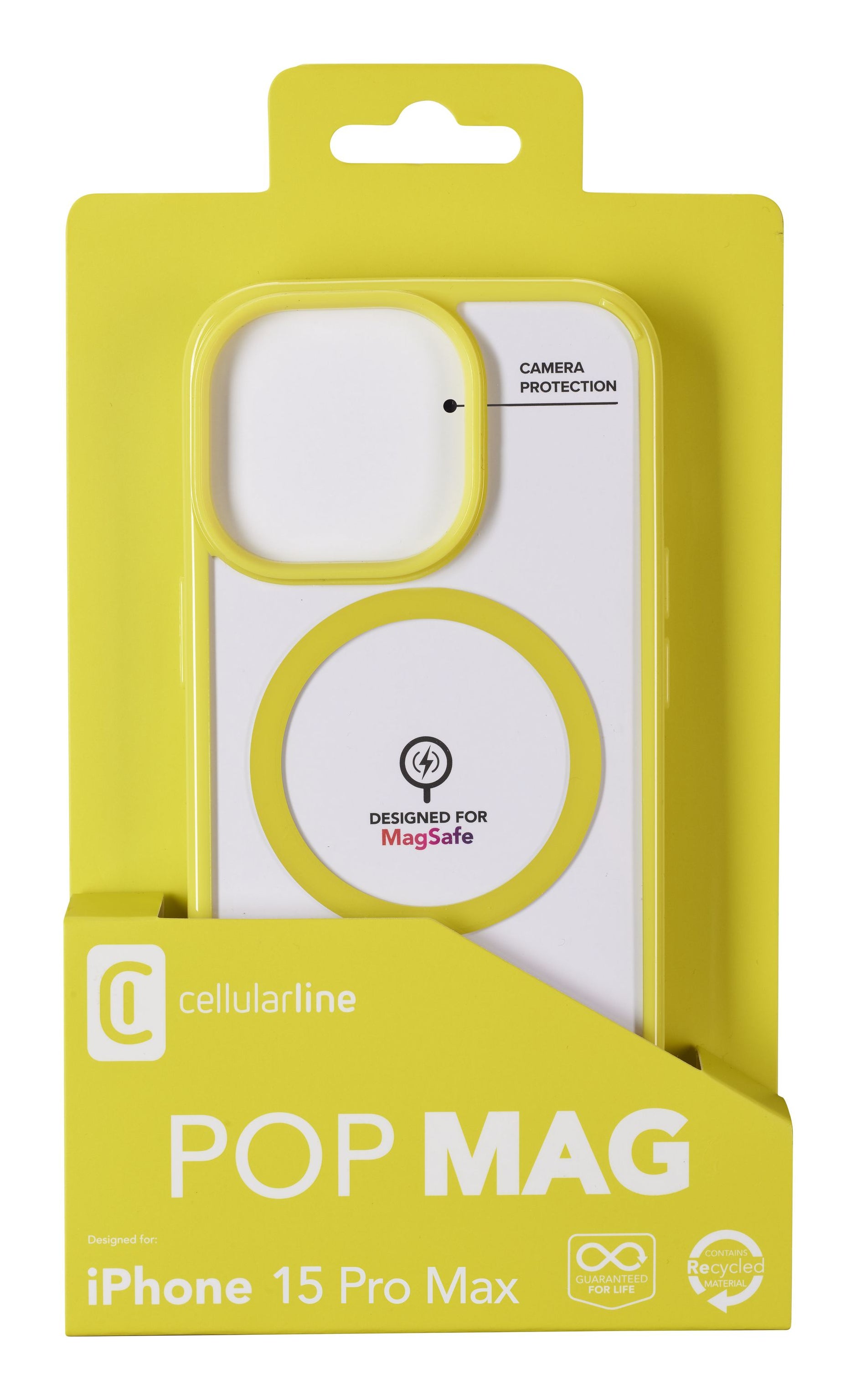 Cellularline Backcover – für Apple iPhone 15 Pro Max, MagSafe, Kunststoff, Limette