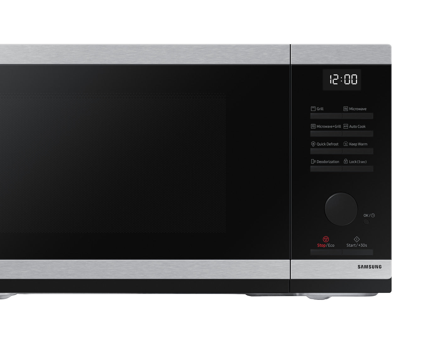Samsung Grill-Mikrowelle MW4000D – 23 l, Keramikboden, 800 W – Schwarz/Edelstahl