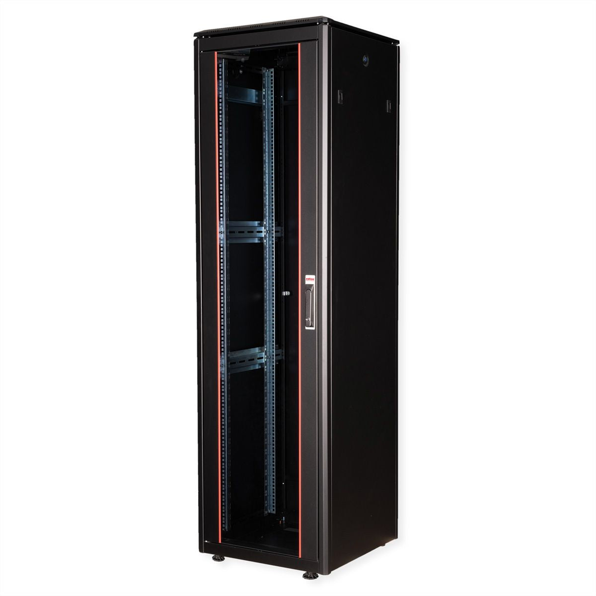 ROLINE Pro – 19" Netzwerkschrank 42U, IP20, abschliessbar, 600 × 600 × 2053 mm, schwarz, Stahl